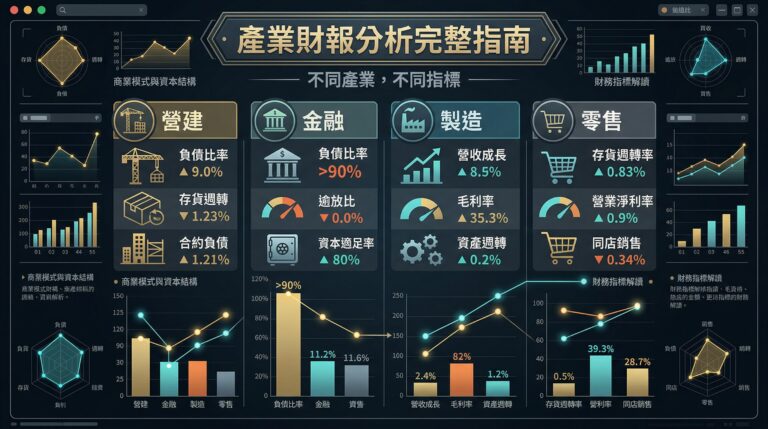 不同產業的財報該怎麼看？營建、金融、製造、零售四大產業財務分析完整指南