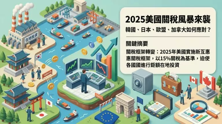 2025年美國關稅政策對韓國、日本、歐盟、加拿大的影響是什麼？各國談判策略與代價深度解析