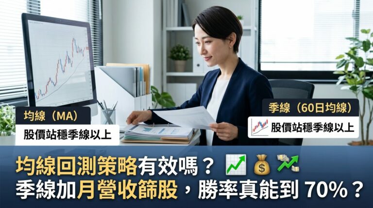 均線回測策略有效嗎？季線加月營收篩股，勝率真能到 70%？