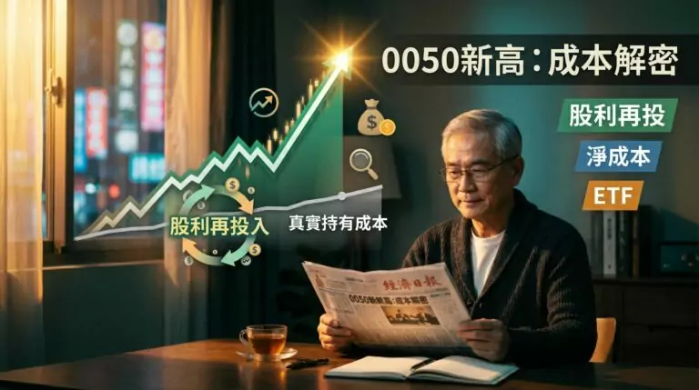 0050 突破 103 元歷史新高，我的真實持有成本怎麼用股利再投入（DRIP）試算？