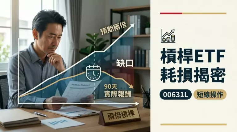 持有 00631L 滿 90 天帳面報酬可能只剩一半：槓桿 ETF 耗損真相與 3 個正確使用時機