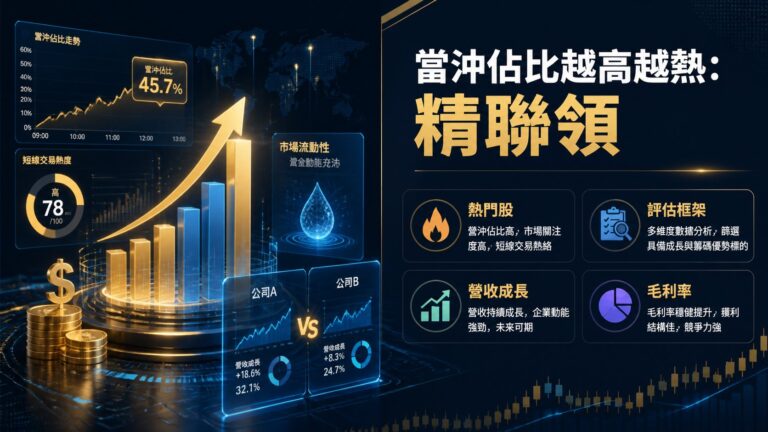 當沖佔比越高越熱：精聯領先每日前三檔如何挑選？掌握現股當沖投資評估框架
