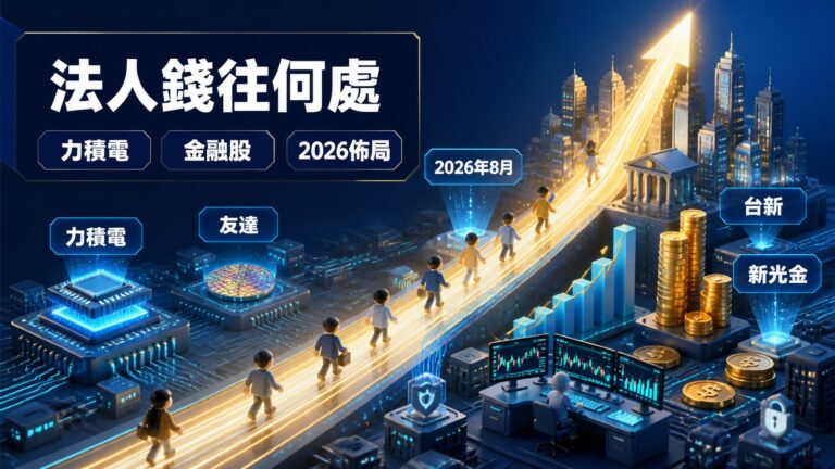 法人買超排行揭露市場共識：力積電、友達、台新新光金何以成為2026年8月機構青睞標的