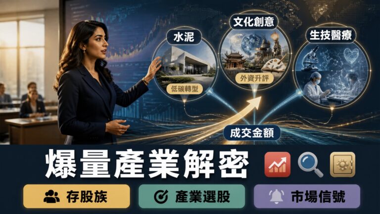存股族挑產業秘訣：2026年8月三大爆量產業成交金額飆升背後的投資邏輯