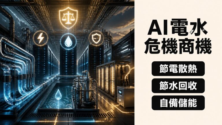 AI資料中心的電水危機催生三條供應鏈：節電散熱、節水回收、自備儲能業者全覽