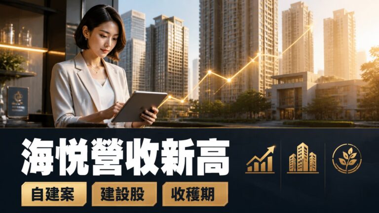 海悅7月營收年增982%創21個月新高：自建案收穫期啟動，季報前搶先看連續2月加速的進度訊號