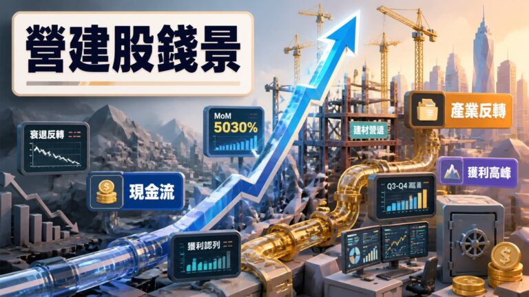 從 MoM 5030% 看現金流前置：建材營造產業何時從衰退反轉，Q3-Q4 獲利認列高峰能持續多久？