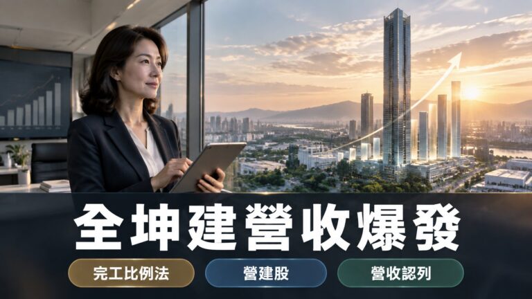 全坤建7月營收MoM暴增5030%：從虧損谷底到167億案量、用完工比例法讀懂營建業的接單節奏