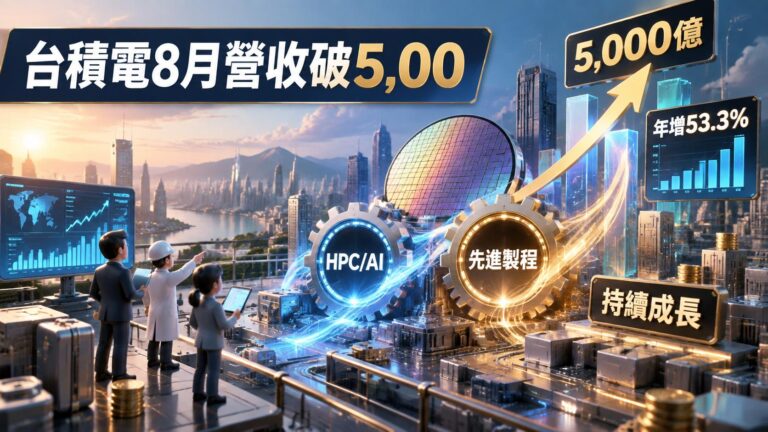 台積電8月營收破5,000億、年增53.3%：三個數字判斷成長能否持續