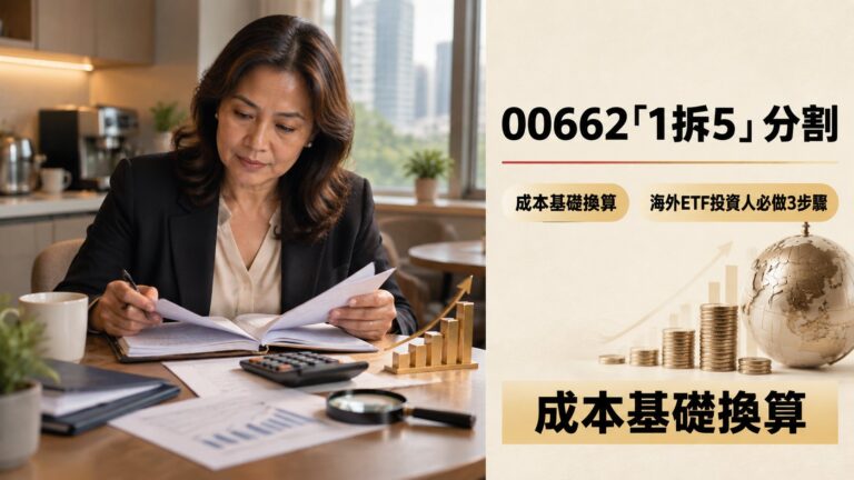 00662「1拆5」分割完全指南：成本基礎怎麼換算、海外ETF投資人必做3步驟